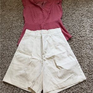 Monteau Cream High-Waist A-Line Shorts